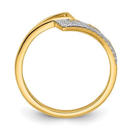 14K Gelbgold Polierter Diamant Geometrischer Fashion-Ring
