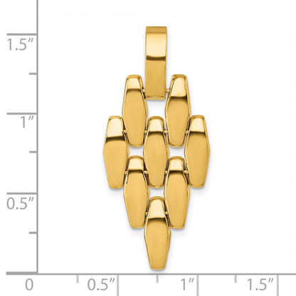 14K Gelbgold Poliert Fantasieglieder Geometric Hängend Anhänger