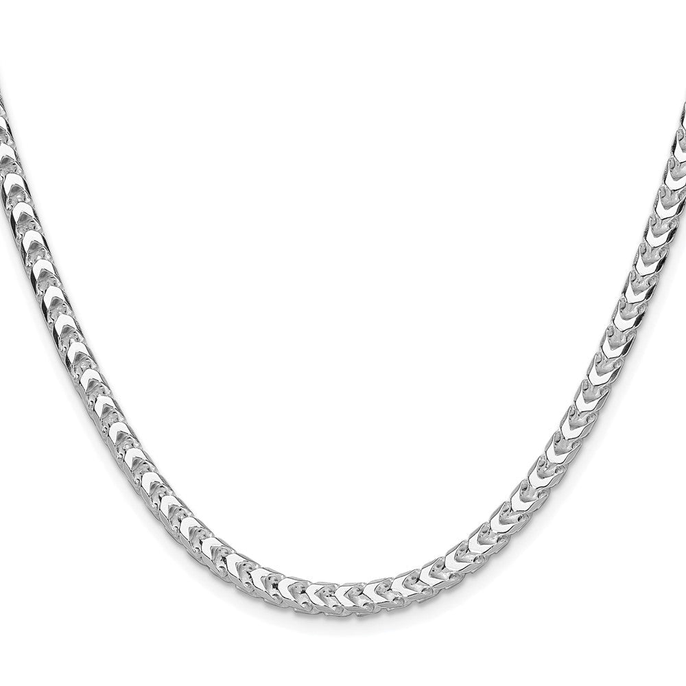Sterlingsilber Rhodiniert 4.7mm Diamantiert Quadratisch Franco 30 Zoll Kette