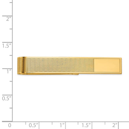 14K Gelbgold Herren Gerillt Gravierbar Krawatten Stab