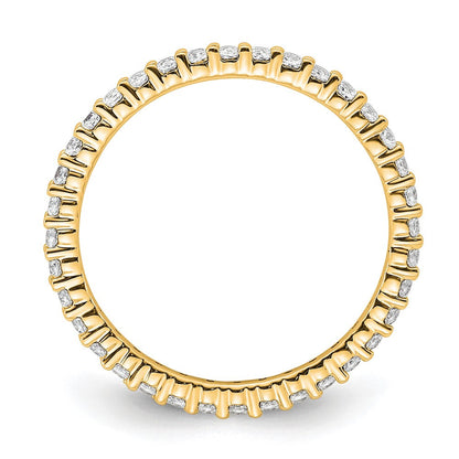 14K Gelbgold Poliert Größe 6.5 Shared Krappen 1/2 Karat Diamant Komplett Memoire Ehering Ring