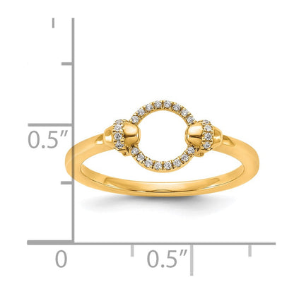 14K Gelbgold Diamant-Modering mit offenem Kreis, poliert