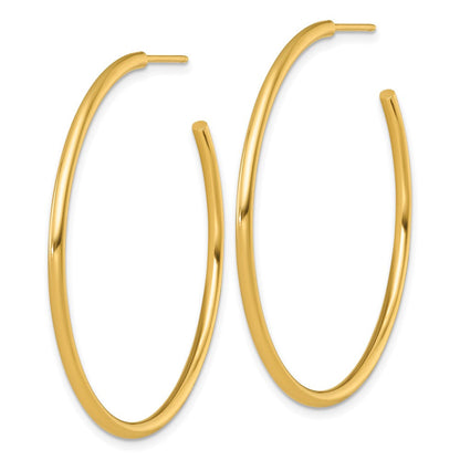 14K Gelbgold Poliert 2.0 X 45mm Röhre C-hoop Ohrstecker