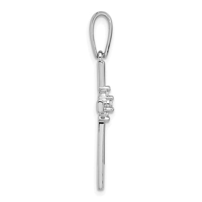 14K Weißgold Kreuzanhänger mit 0,07 ct. Diamant