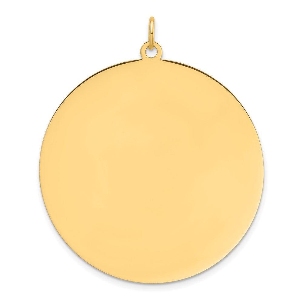 14K Gelbgold Schlicht Rund Gravierbar 38.3mm Plättchen Charm