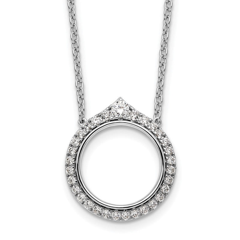 14K Weißgold 1/2 Karat Diamant Fantasie Kreis 18 Zoll Halskette