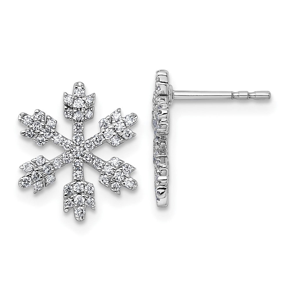 14K Weißgold Ohrstecker Schneeflocke mit 0,5 ct. Diamanten
