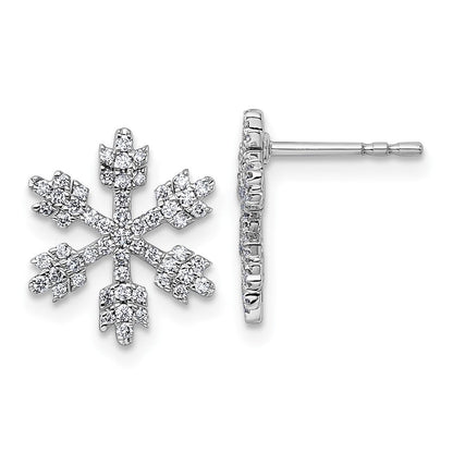 14K Weißgold Ohrstecker Schneeflocke mit 0,5 ct. Diamanten