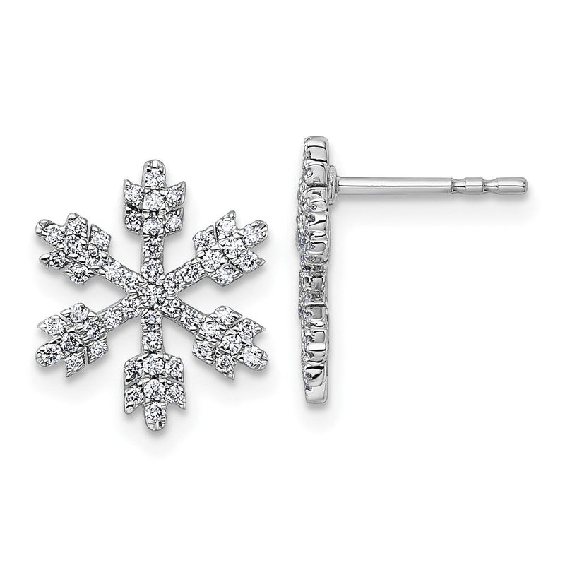 14K Weißgold Ohrstecker Schneeflocke mit 0,5 ct. Diamanten