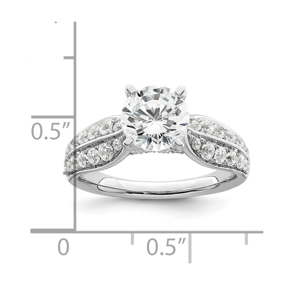14K Weißgold Verlobungsring mit 2 1/8K rund geschliffenen, zertifizierten, im Labor gezüchteten Diamanten, VS/SI+ G+