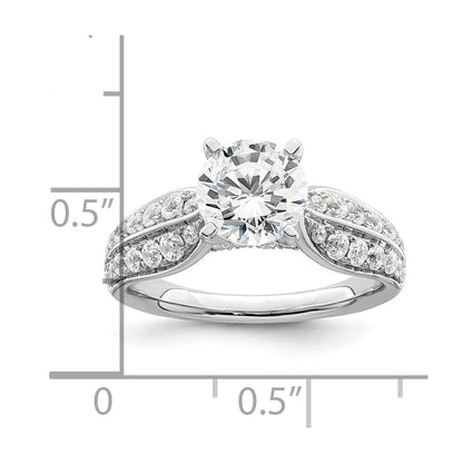 14K Weißgold Verlobungsring mit 2 1/8K rund geschliffenen, zertifizierten, im Labor gezüchteten Diamanten, VS/SI+ G+