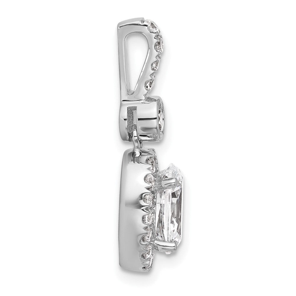 14K Weißgold Anhänger mit 2 Karat zertifiziertem im Labor gezüchtetem Diamanten VS+ F+, Oval, komplettes Halo-Design