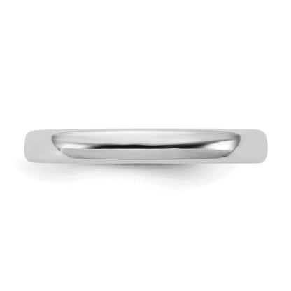 14K Weißgold 3 mm Europäischer Ehering mit Komfort-Passform