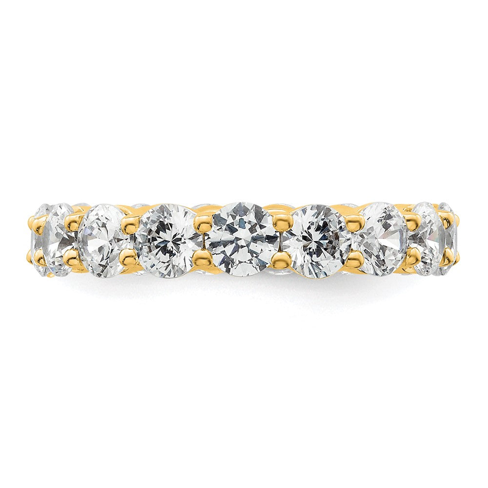 14K Gelbgold Poliert Größe 4.5 Shared Krappen 3 Karat Diamant Komplett Memoire Ehering Ring