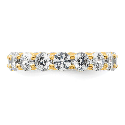 14K Gelbgold Poliert Größe 4.5 Shared Krappen 3 Karat Diamant Komplett Memoire Ehering Ring