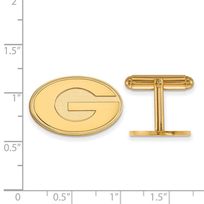14K Gelbgold Gold Logoart University Of Georgia Buchstabe G Manschette Knöpfe
