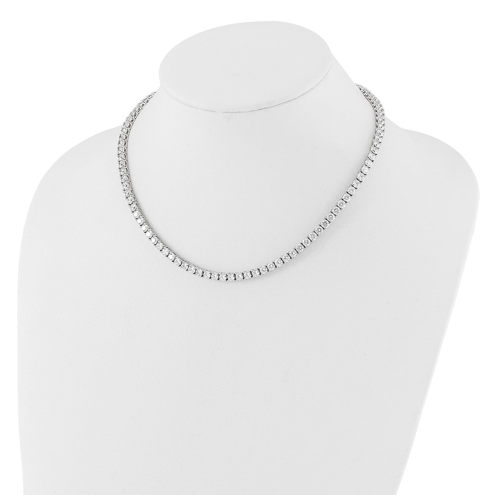 Sterlingsilber Rhodiniert 4mm Zirkonia 17 Zoll Tennis Halskette