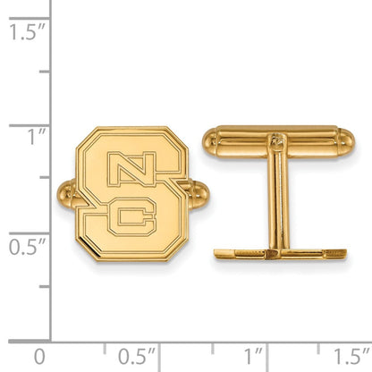 14K Gelbgold Gold Logoart North Carolina State University N-c-s Manschette Knöpfe