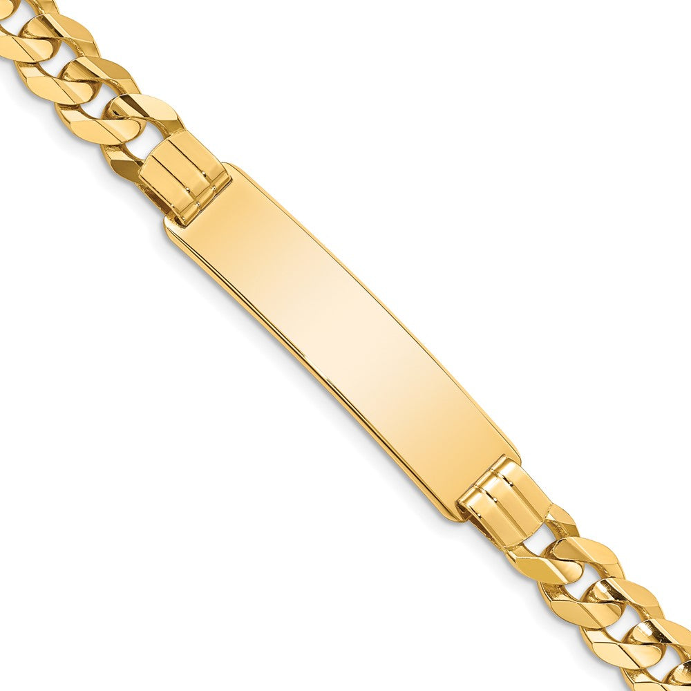 14K Gelbgold Poliert Massiv Kette/solid Platte Panzer Glieder 37x8.5mm Platte 8 Zoll Id Armband