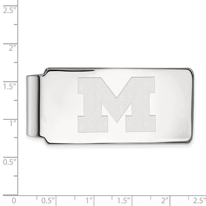 14K Weißgold Logoart University Of Michigan Buchstabe M Geldklammer
