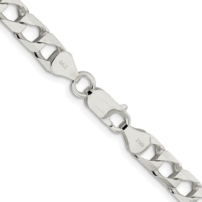 Sterlingsilber Rhodiniert 6.25mm Diamantiert Quadratisch Panzer 24 Zoll Kette