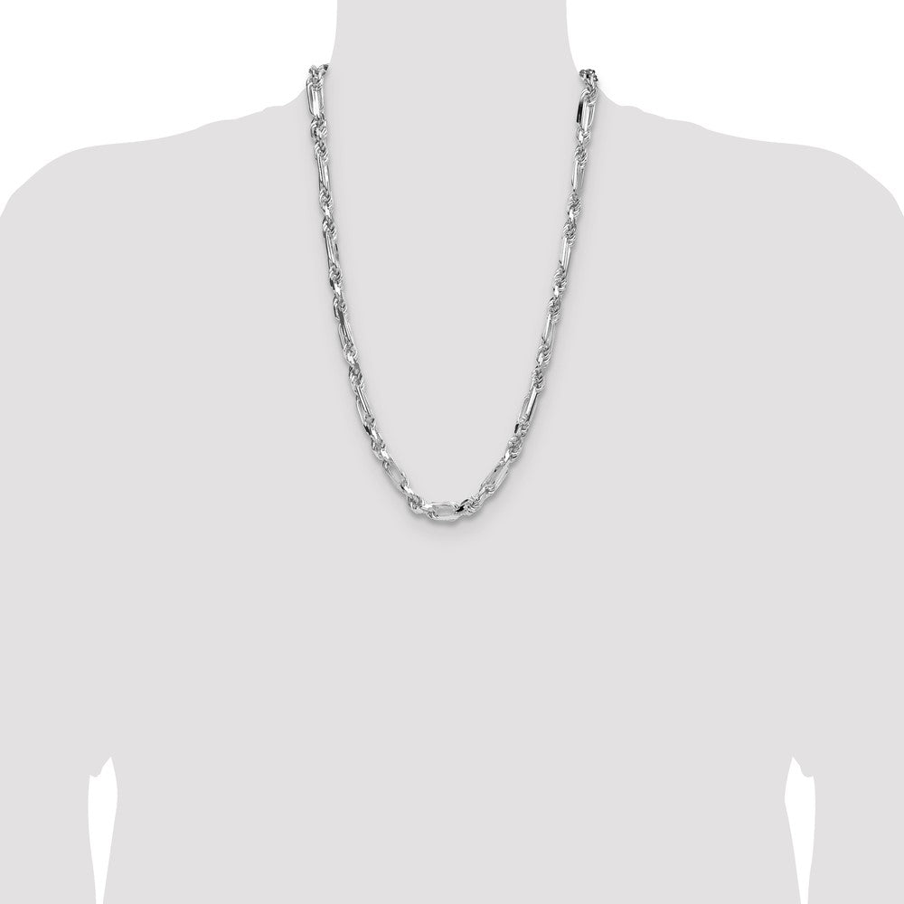 Sterlingsilber 7mm Diamantiert Figarope 26 Zoll Kette