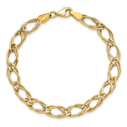 14K Gelbgold Fantasieglieder 7 Zoll Armband