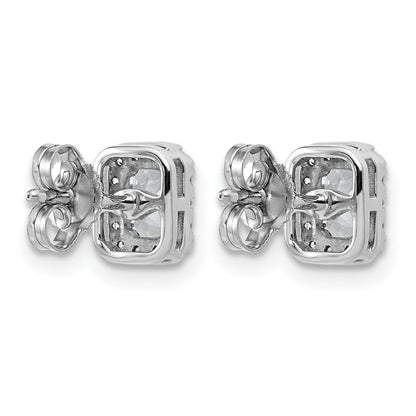 14K Weißgold Ohrstecker mit Labor-Diamanten im Smaragdschliff, Halo-Fassung, 0,625 ct., VS/SI+ G+