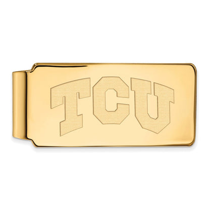 14K Gelbgold Gold Logoart Texas Christlich University T-c-u Geldklammer