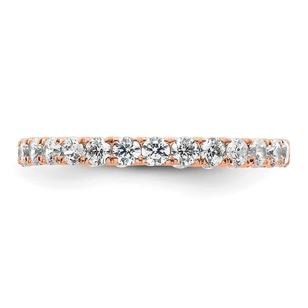 14K Roségold Poliert Größe 5.5 U-shared Krappen 1 Karat Diamant Komplett Memoire Ehering Ring