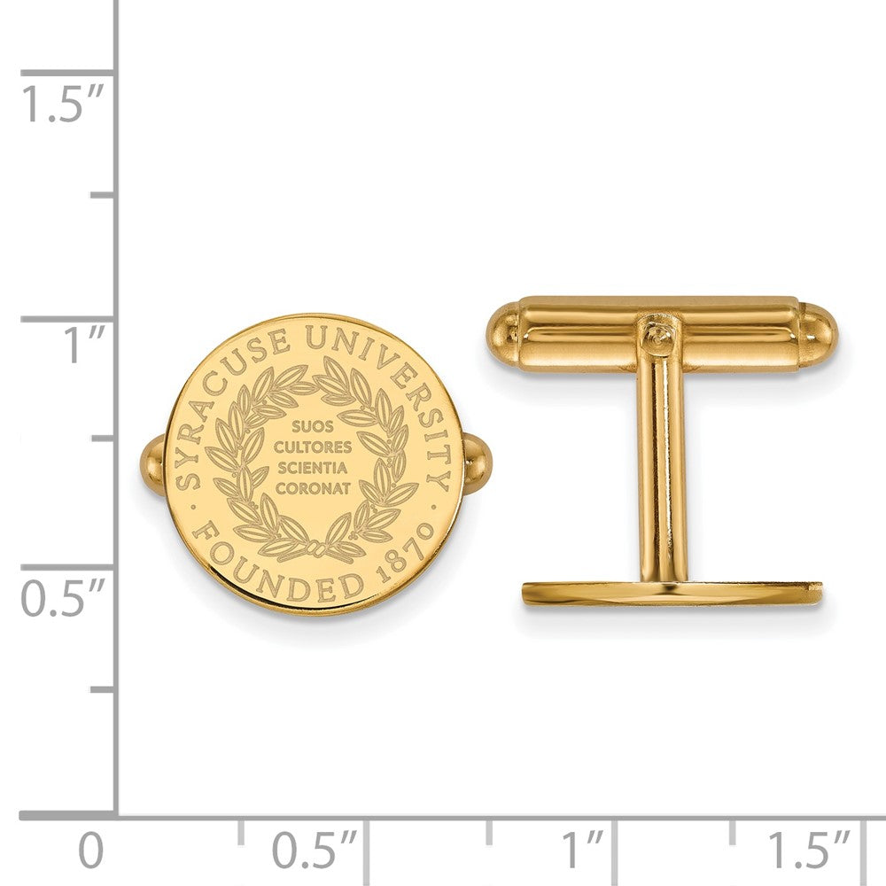 14K Gelbgold Gold Logoart Syracuse University Wappen Manschette Knöpfe