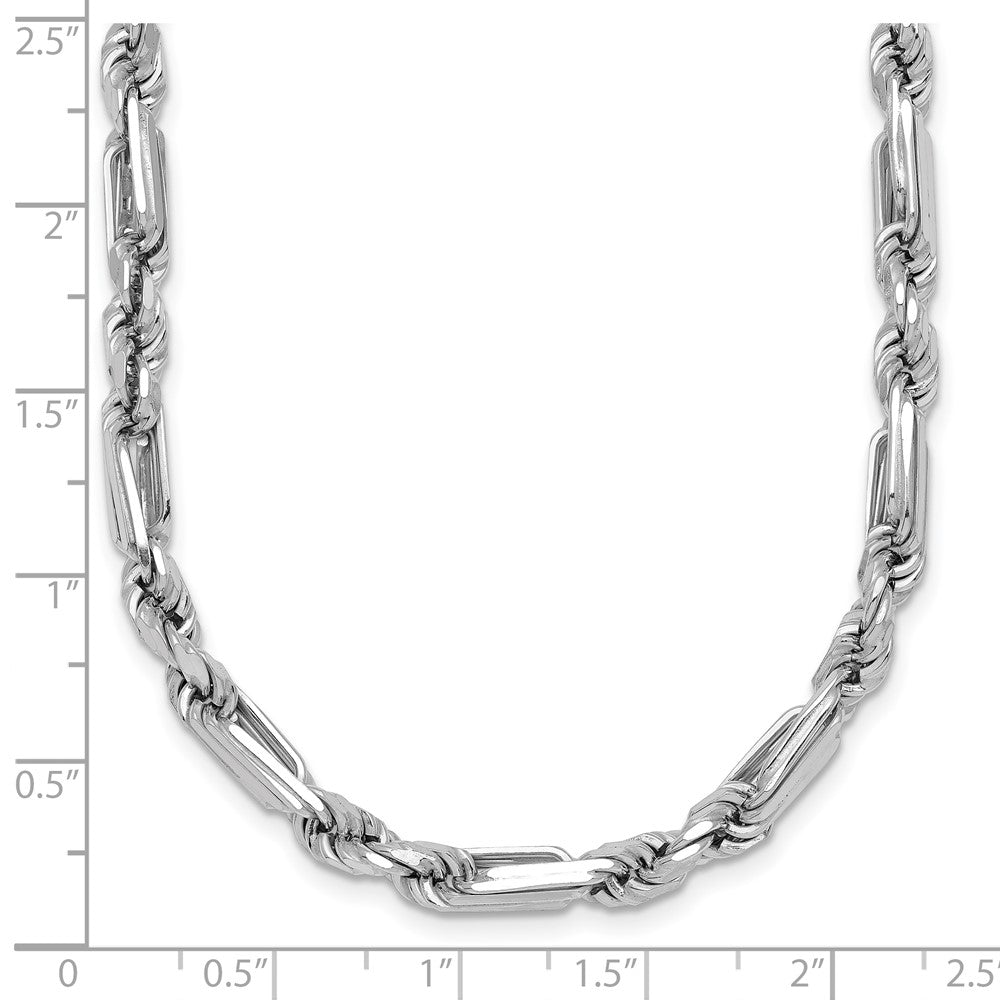 Sterlingsilber Rhodiniert Poliert 4.75mm Figaro Kordel Kette 19.75 Zoll Halskette