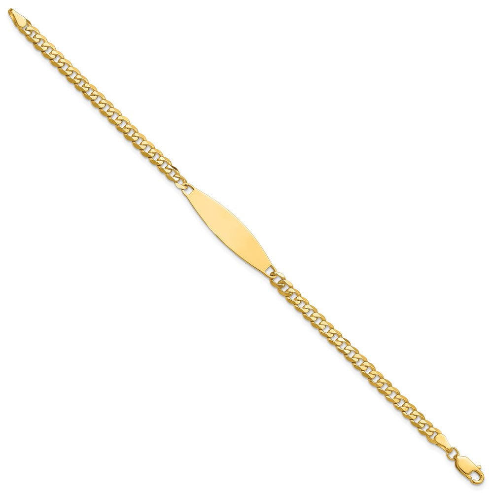 14K Gelbgold Poliert Massiv Kette/solid Platte Flach Panzer Glieder 29.5x8mm Platte Id Armband