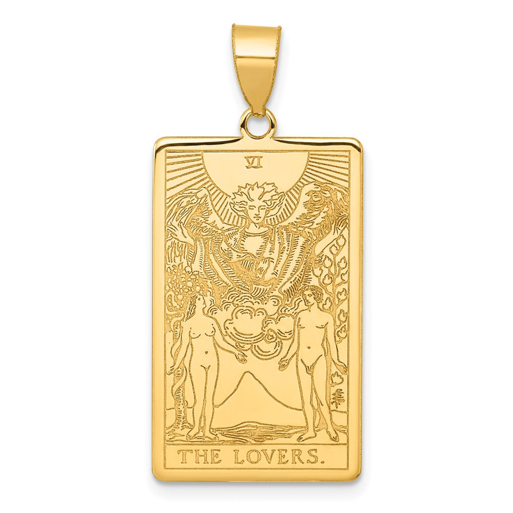 14K Gelbgold The Lovers Tarot Card Anhänger