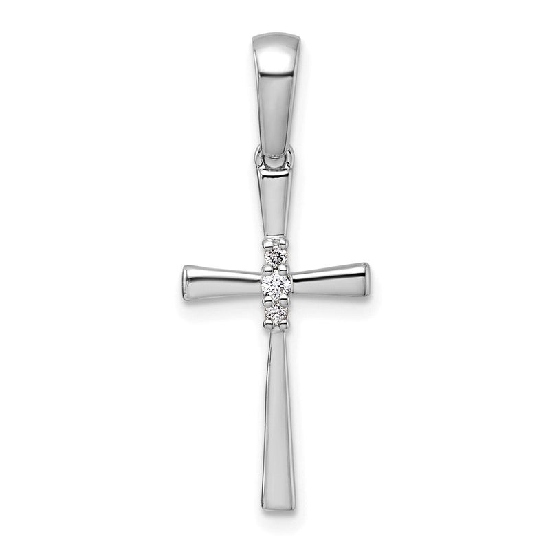 14K Weißgold Kreuzanhänger mit 0,05 Karat Diamant
