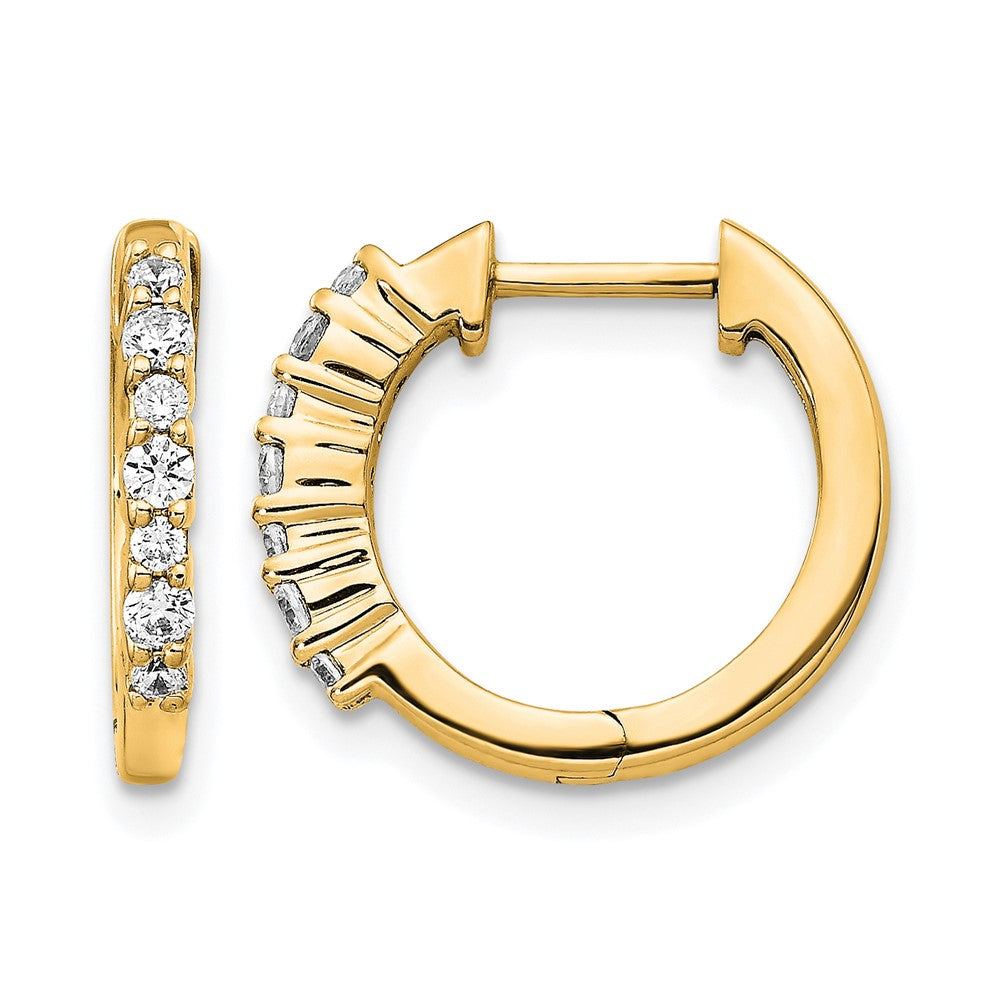 14K Gelbgold Creolen mit Scharnier und 0,25 ct. Diamanten