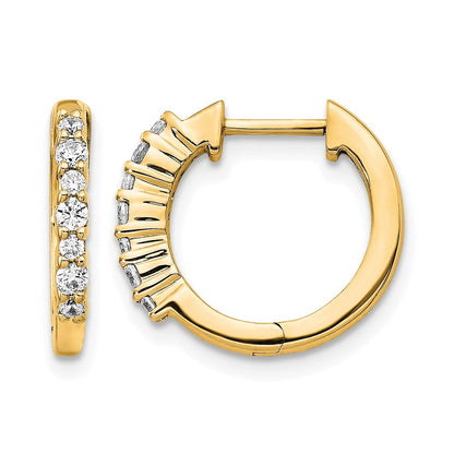 14K Gelbgold Creolen mit Scharnier und 0,25 ct. Diamanten