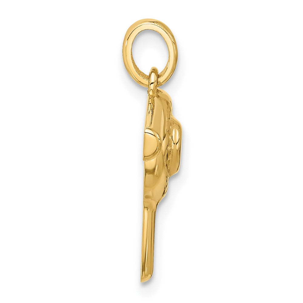 14K Gelbgold Fancy Haartrockner-Charm