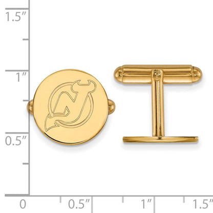 14K Gelbgold Gold Nhl Logoart New Trikot Devils Manschette Knöpfe