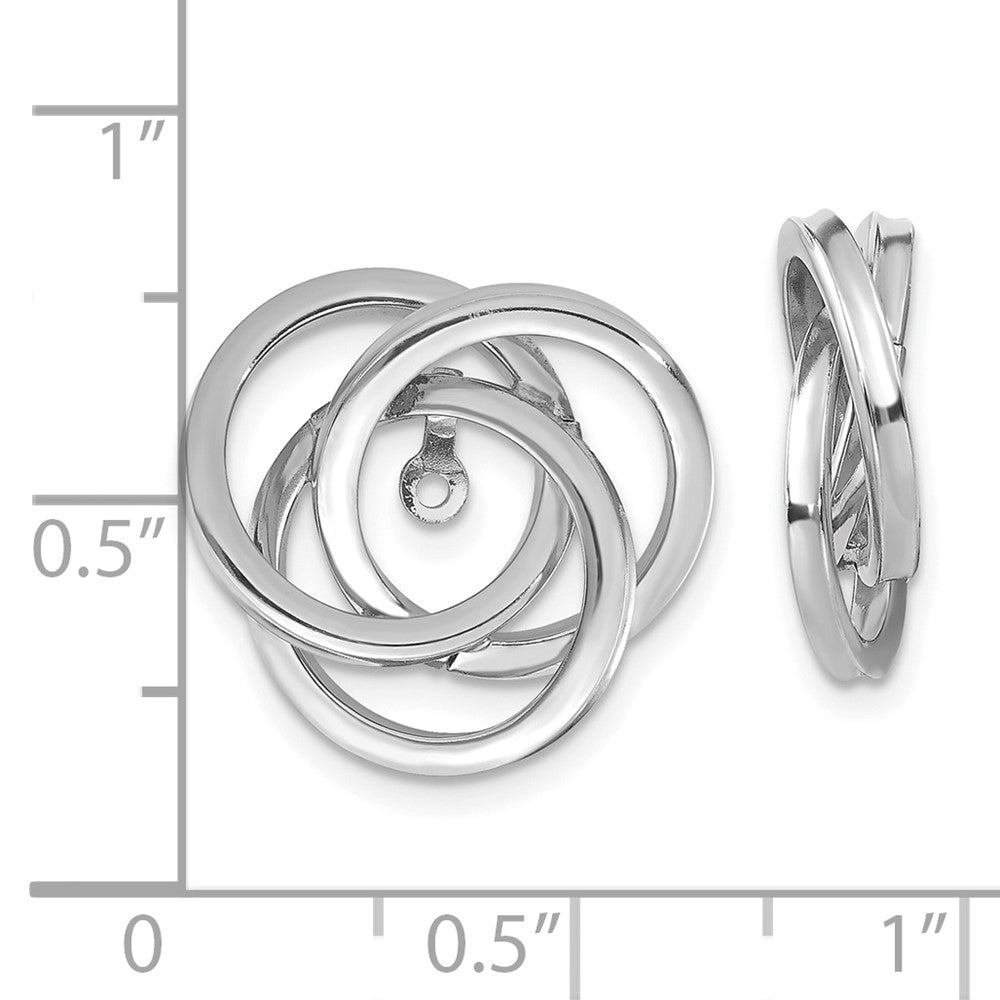 14K Weißgold Poliert Liebe Knoten Ohrring Jacken
