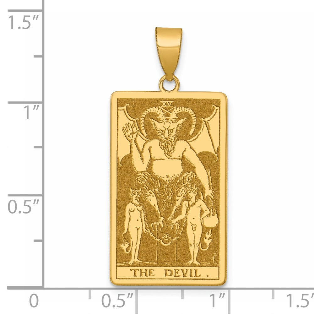 14K Gelbgold The Devil Tarot Card Anhänger