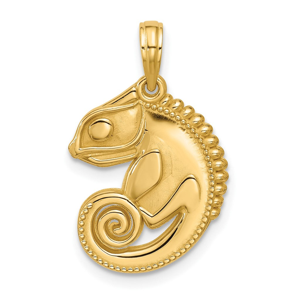 14K Gelbgold Chamäleon-Anhänger, poliert