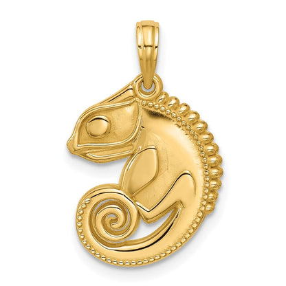 14K Gelbgold Chamäleon-Anhänger, poliert