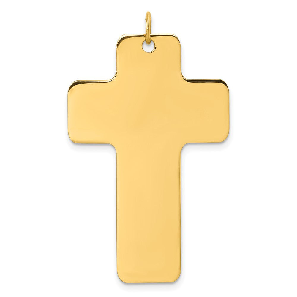 14K Gelbgold Großer Polierter Kreuz-Charm