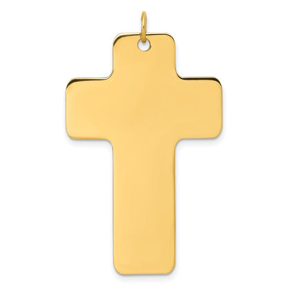 14K Gelbgold Großer Polierter Kreuz-Charm