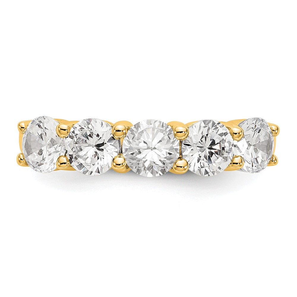 True Origin 14K Gelbgold 1 7/8K Labor gezüchteter Diamant VS+ F+ Komplett Rund Fünf-Stein Ring