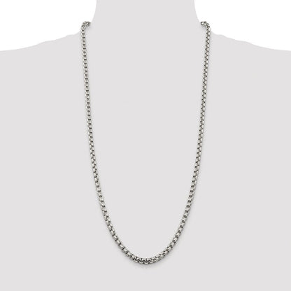Sterlingsilber Rhodiniert 5.2mm Rund Venezianer 30 Zoll Kette