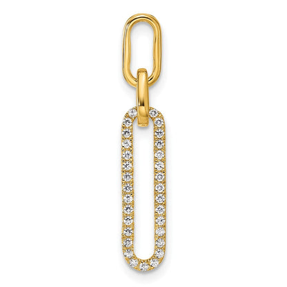 14K Gelbgold Polierter Anhänger mit Büroklammer-Glieder-Design und 0,16 Diamant** Falls präziser die 0,17-Karat-Angabe beibehalten werden soll: **14K Gelbgold Polierter Anhänger mit Büroklammer-Glieder-Design und 0,166 ct. Diamant