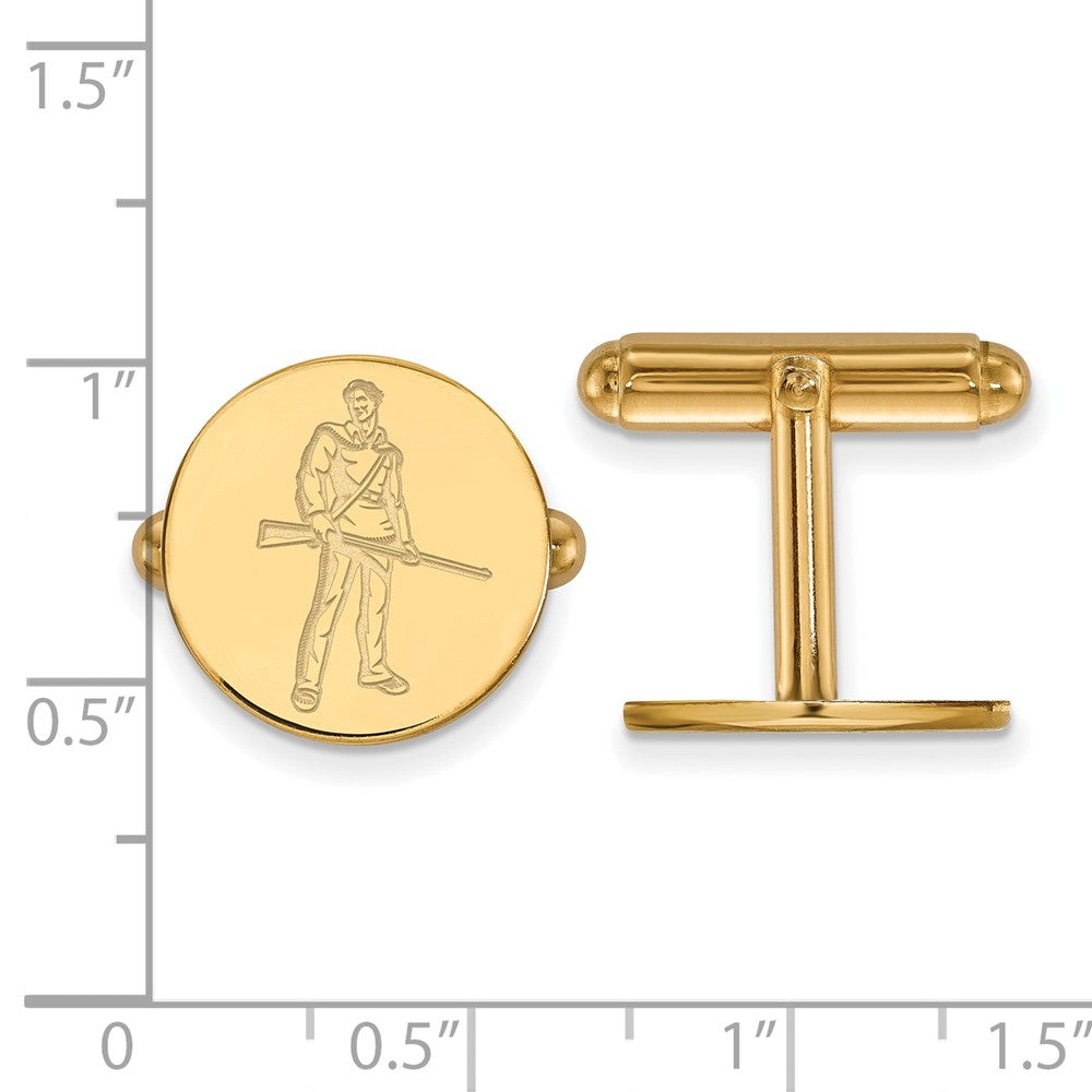 14K Gelbgold Gold Logoart West Virginia University Mountaineer Manschette Knöpfe