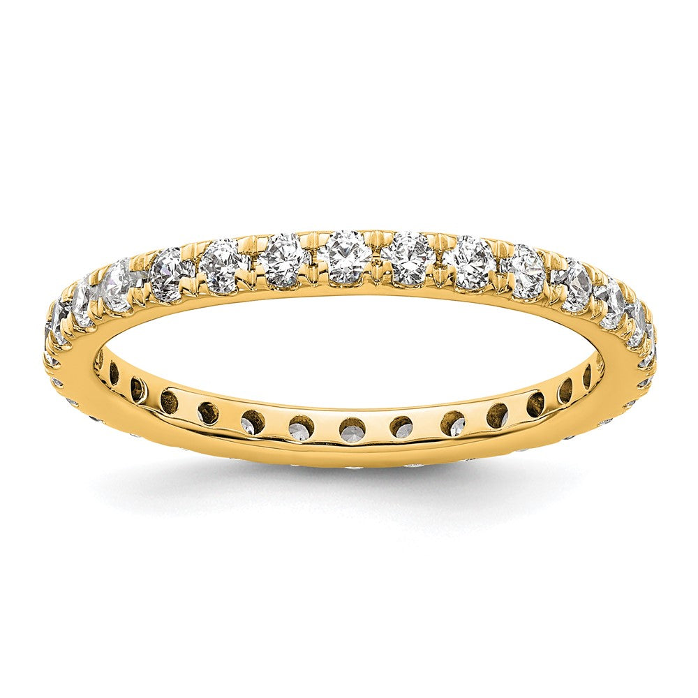 14K Gelbgold Poliert Größe 8 U-shared Krappen 1 Karat Diamant Komplett Memoire Ehering Ring